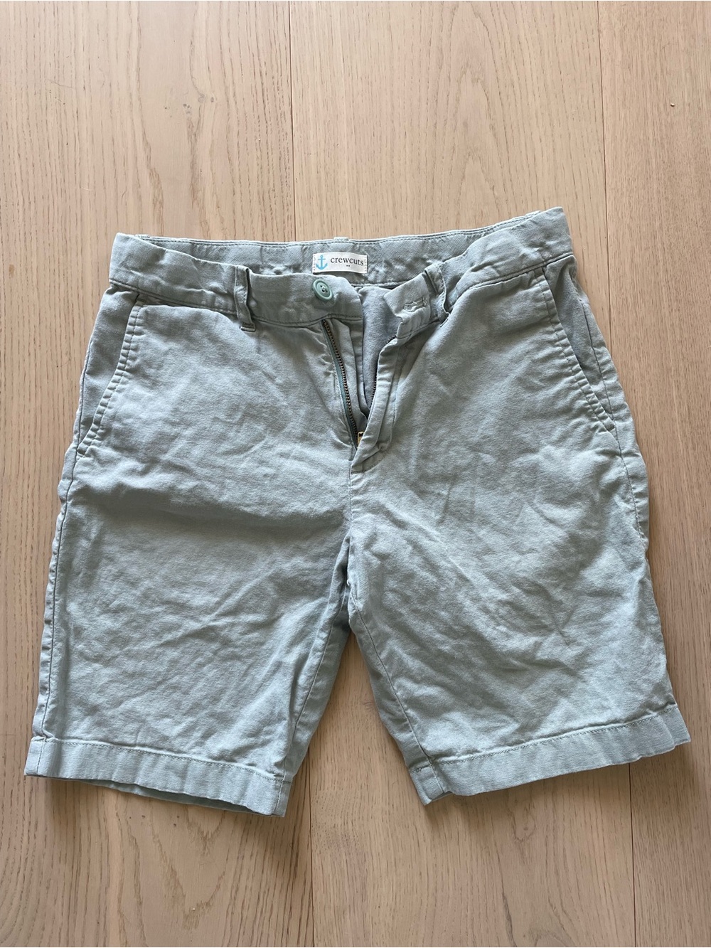 Crewcuts Boys Light Sage Chino linen Shorts
